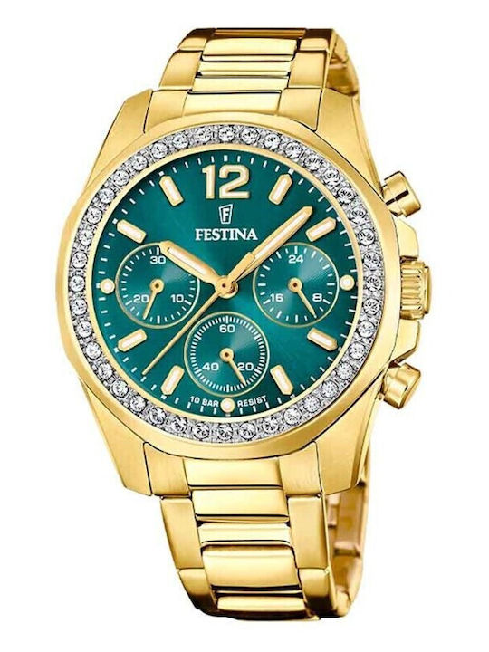 Festina Ceas de Damă cronograf cu Auriu Brățară Metalică F20609/6