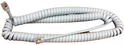 Panasonic Σπιράλ Τηλεφωνικό Καλώδιο RJ11 6P4C 1m Λευκό (KX-DT521X)