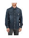 Montana Wyatt Long-sleeved Denim Shirt in Wide Line Denim