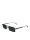Calvin Klein Unisex Sunglasses with Black Metallic Frame and Black Lens