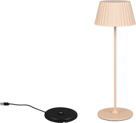 Trio Lighting Μεταλλικό Πορτατίφ LED με Μπεζ Καπέλο και Βάση