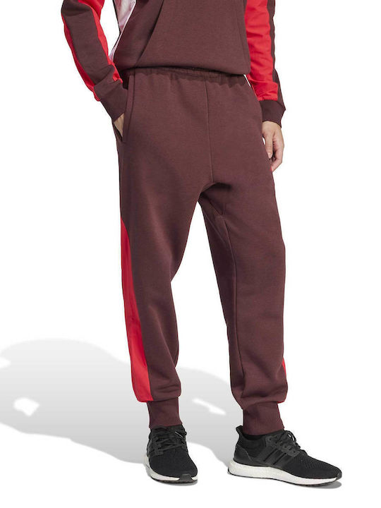 Essentials Colorblock Παντελόνι Φόρμας με Λάστιχο Red