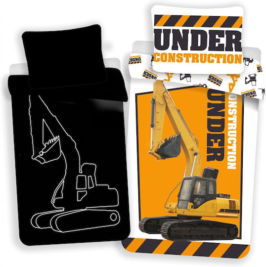 Bettwäsche-Set Einzel Baumwolle Construction Glow In Dark Bedding Glow In The Dark 140x200cm