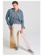 Trousers Chino Elastic in Regular Fit Grey Pagou