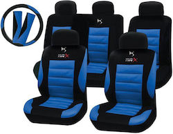 Takeposition Autositzbezüge Set 14 Stück Polyester Blau / Schwarz Takeposition Autositzbezüge Set 14 Stück Polyester Blau / Schwarz
