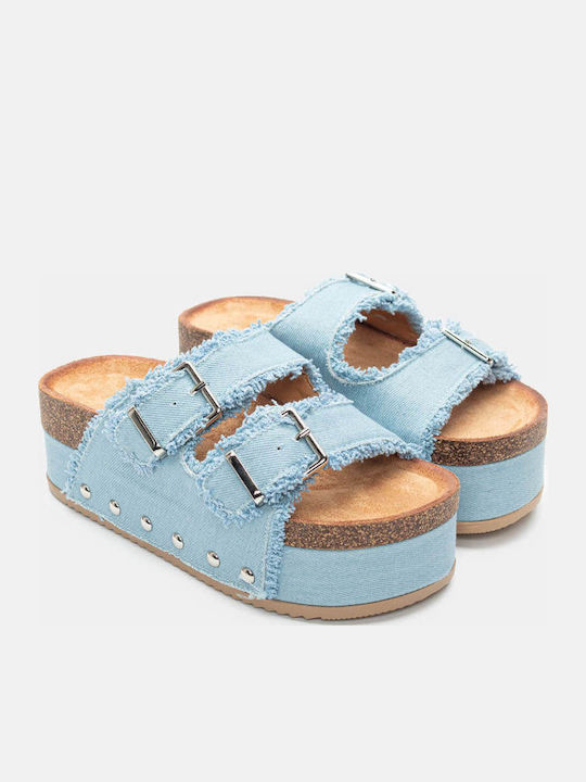 Luigi Γυναικεία Σανδάλια Flatforms Γαλάζιο