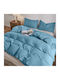 Lino Home Sheet Sets Queen with Elastic 160x200+32cm. Moderna Blue 4pcs