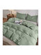 Lino Home Sheet Sets Queen with Elastic 160x200+32cm. Moderna Petrol 4pcs