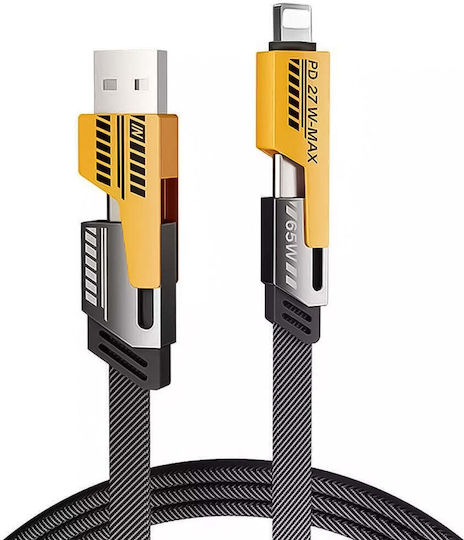 Flach USB zu Blitzschlag / Typ-C,TC-TC Kabel 1.2m (SG-4N1)