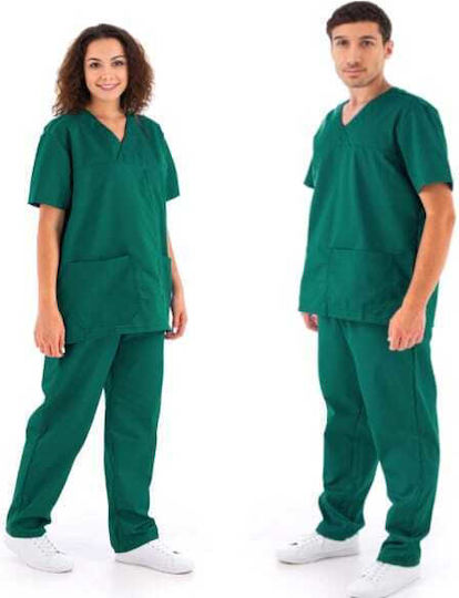 DS Wear Unisex Σετ Ιατρικό Παντελόνι και Μπλούζα Πράσινο