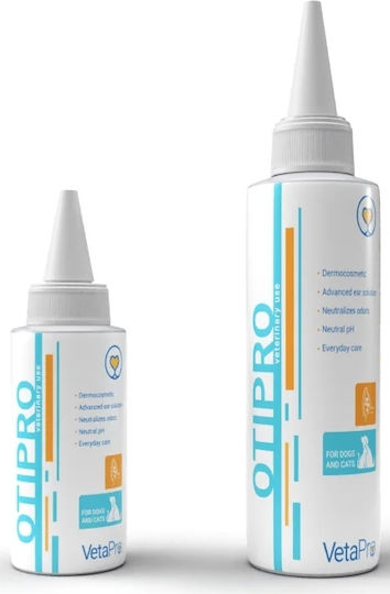 Καθαριστικό Υγρό Αυτιών Vetapro Otipro Σκύλους Γάτες 120ml