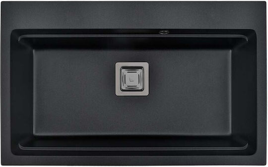 Inter Ceramic Chiuvetă Bucătărie Drop-In Din Granit Lichid L78xL48cm Neagră