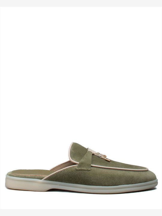 Komis & Komis Suede Mule cu Toc în Culoare Verde