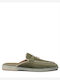 Suede Mules με Τακούνι σε Πράσινο Χρώμα