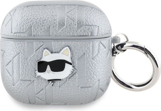 Karl Lagerfeld Choupette Head Калъф в Сребрист цвят за Apple AirPods 4