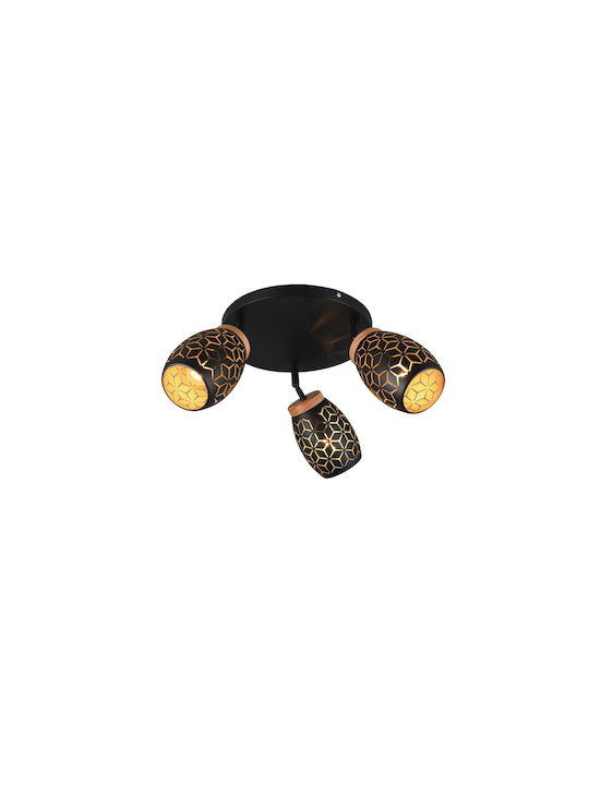 Trio Lighting Dreifach Spot in Schwarz Farbe