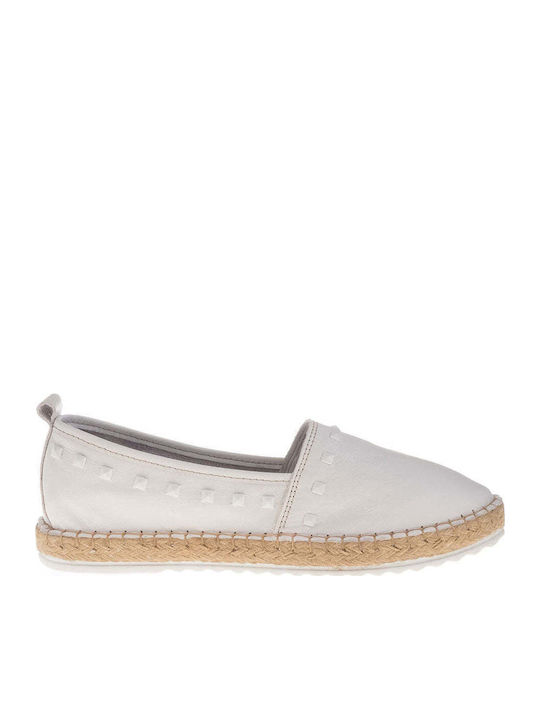 Women's Leather Espadrilles White