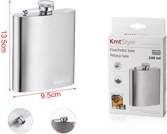 Metall-Edelstahl-Flasche 240ml 9,5x13,5cm Forhome 1006746 Zuhause