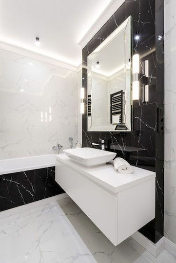 Bathroom Tiles Series Marmol Blanco Y Negro 60x120