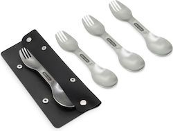 Black & Blum Κουταλοπίρουνα 20,5cm Ανοξείδωτα Grey Picnic Σετ 4 Τεμαχίων