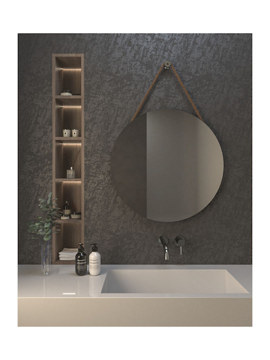 Round Bathroom Mirror 60x60cm Black