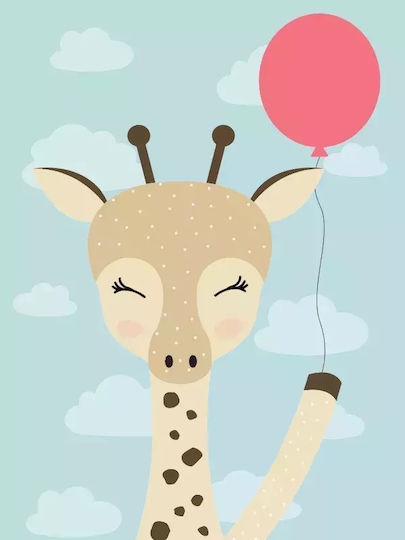 Παιδικό Κάδρο Giraffe Pink Balloon 30x40εκ.