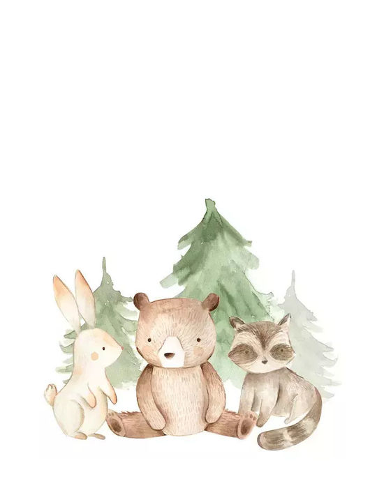Kids Framed Wall Painting Forest Animals 30x40cm