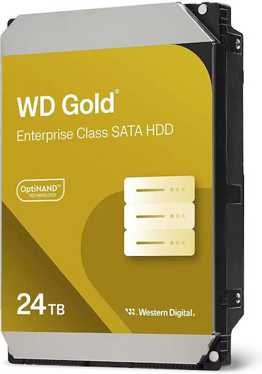 Western Digital Gold Enterprise Class 24TB HDD Hard Drive 3.5" SATA III 7200rpm with 512MB Cache for Server / Recorder WD242KRYZ