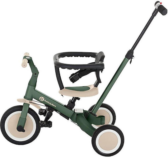 Petite & Mars Turbo Tricicletă Pentru Copii Cu Mâner Pentru Părinți 5 În 1 Pentru 18 Luni Verde