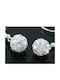 Позлатени обеци с кристали Swarovski в бяло Alexa, дължина 3 см, с кука, размер на топчето 1.1 см, титаниеви обеци, идеални за чувствителни уши