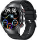 Aoke E800 Smartwatch με Παλμογράφο (Μαύρη Κάσα / Μαύρο Λουρί Σιλικόνης)