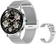 Aoke Gx23Pro Smartwatch με Παλμογράφο (Ασημί Κάσα / Ασημί Λουρί Μεταλλικό)