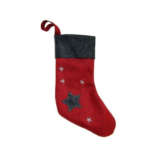Christmas Decorative Sock with Star Red