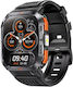 Aoke GS50 Smartwatch με Παλμογράφο (Μαύρη Κάσα / Μαύρο Λουρί Σιλικόνης)