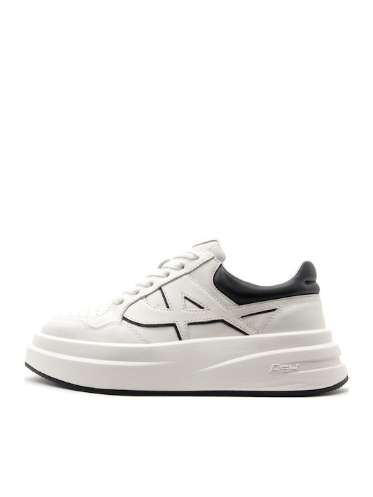 Ash Combo Flatforms Sneakers White-Black