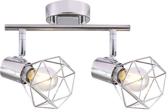Vivalux Double Spot with Socket E14 in Silver Color