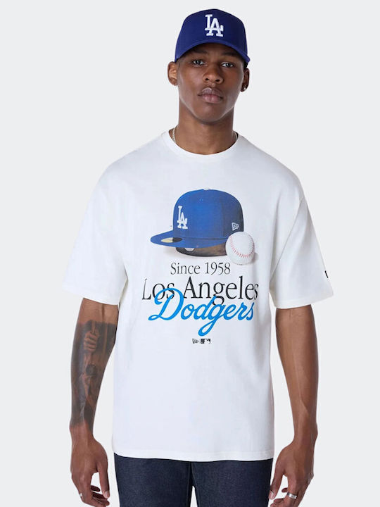 New Era La Dodgers Mlb Script T-Shirt White Color