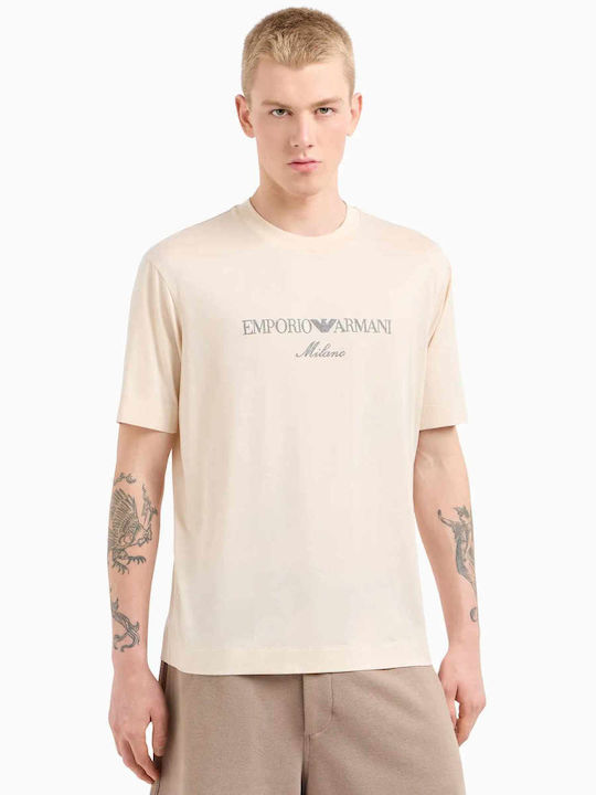 Tシャツ・カットソー EMPORIO ARMANI Men T-shirt Beige EM001033AF10017 M1052 T-shirt Emporio Armani | Slim Fit | color Beige | Gomez.pl/en