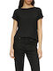 Women's Short Sleeve Blouse Black