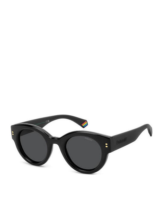 Polaroid Women’s Sunglasses With Black Horn-Rimmed Frame And Grey Lens PLD6240/S/X 807/M9