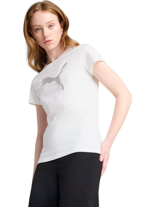 PUMA Women's Athletic T-shirt White-metallic Si...
