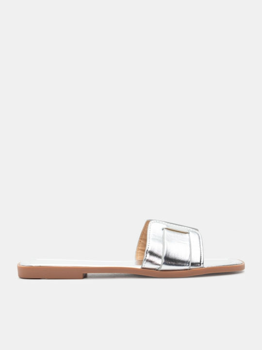 Luigi Flache Sandalen für Damen in Silber Farbe