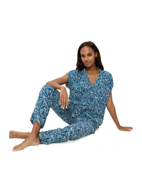 Triumph Winter Damen Pyjama-Set Sea Blue Light ...