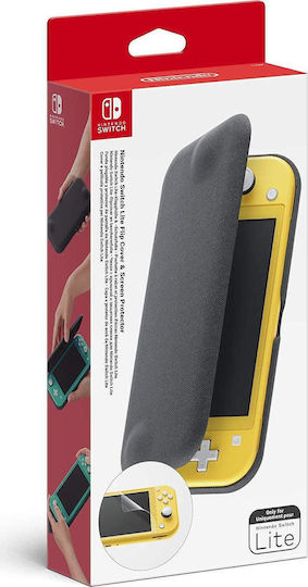 Nintendo Flip Cover Υφασμάτινη Θήκη Προστασίας για Κονσόλα Switch Lite Γκρι