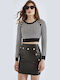 Leather High-waisted Mini Skirt Black