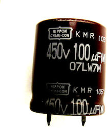 100μF 450V Snap-in Kondensator Nippon Chemicon Ø22x25 mm LS:10mm 2000h @ 105°C 100uF 450V