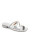 Flache Sandalen für Damen in Silber Farbe
