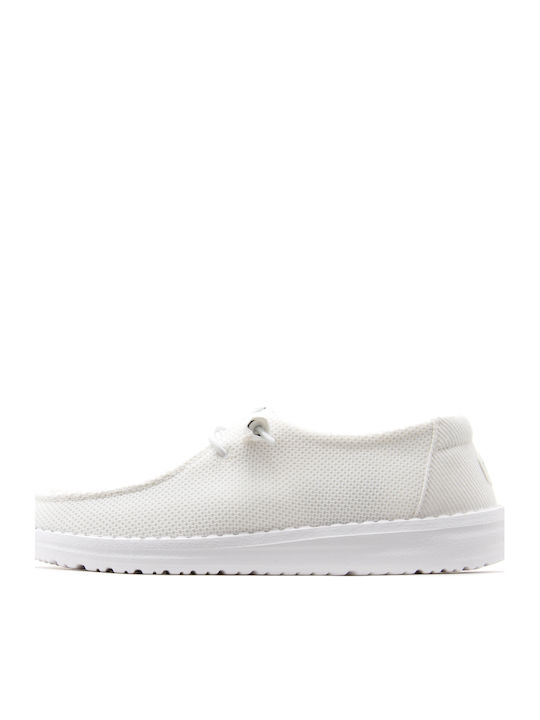 Hey Dude Wendy Women's Moccasins in White Color