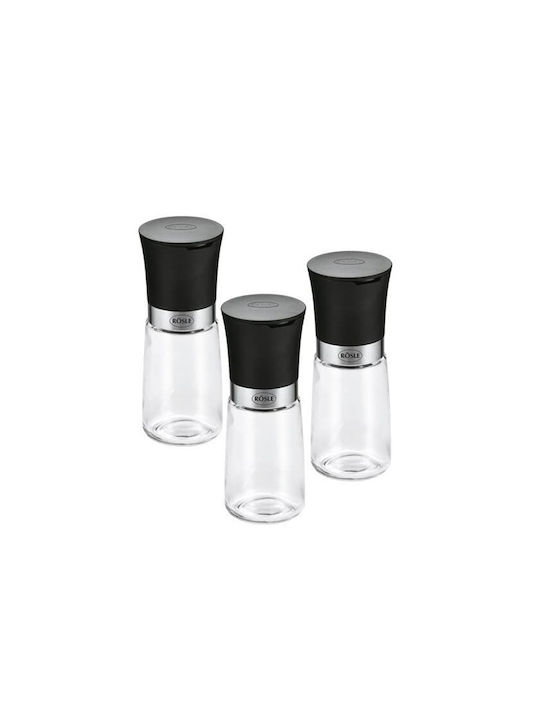 Rosle Manual Set Spice Mills made of Ceramic in Black Color 15cm 3pcs