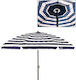 Solskjerm Folding Beach Umbrella Diameter 2.4m Blue